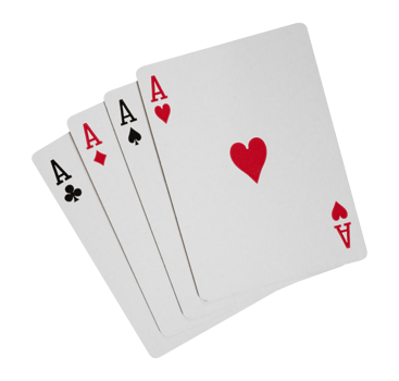 four aces on white isolated element png