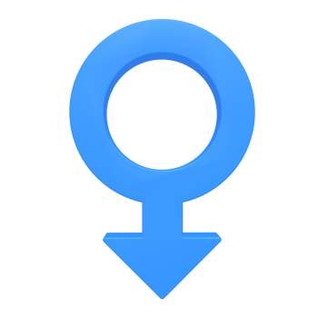blue female symbol icon on transparent background png