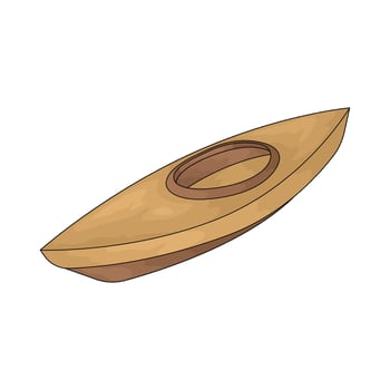 wooden boat illustration vector