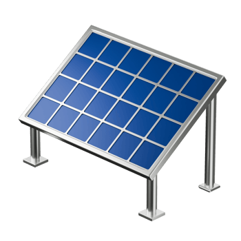 tilted mount solar panel installation structure 3d render icon illustration png
