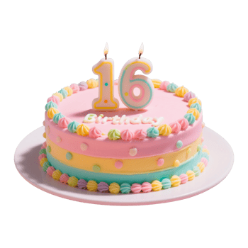 Sweet Sixteen Birthday Cake png