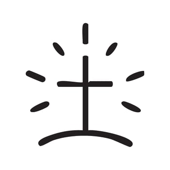 cross icon, christianity, vector