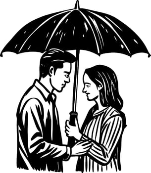A sketchy style icon of couple romance vector