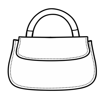 Line Illustration of a Fashionable Handbag png