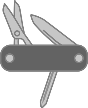 Illustration of a Silver Swiss Army Knife png