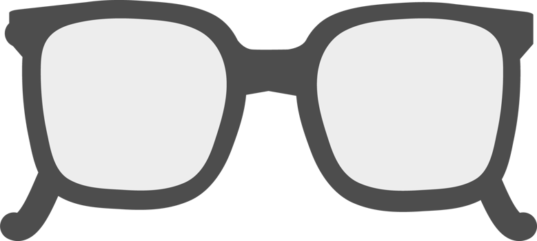 Illustration of Rectangular Framed Eyeglasses png