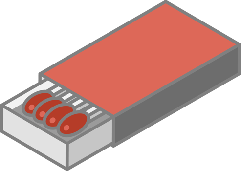 Illustration of a Matchbox with Matches png