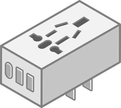 Isometric Illustration of a Universal Travel Adapter png