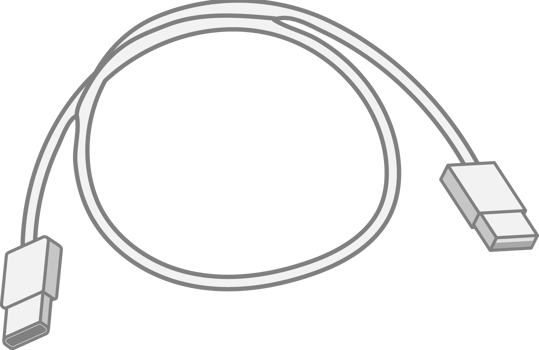 Illustration of a White USB Cable png