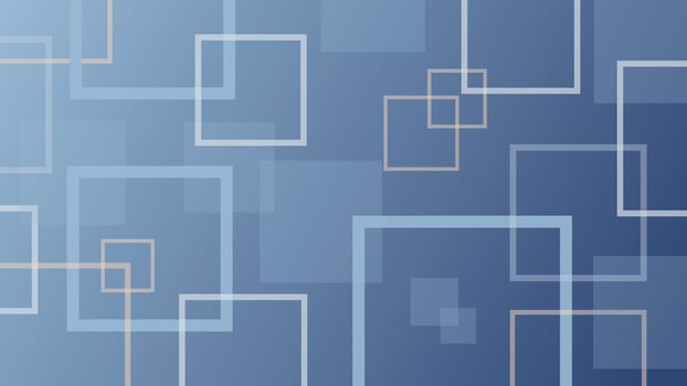 Geometric blue background featuring transparent outlined squares perfect for digital artwork tech layouts websites presentations and clean creative design projects vector