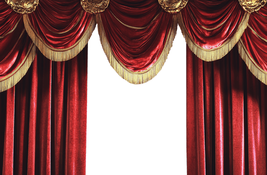 Red Stage Curtains Isolated on Transparent Background png