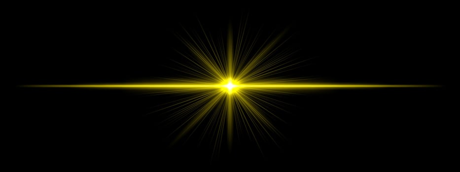 A bright yellow star on a black background vector
