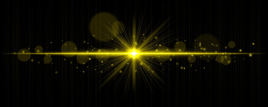 A glowing yellow star on a black background vector