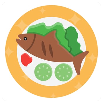 Fish Dish icon concept design vector