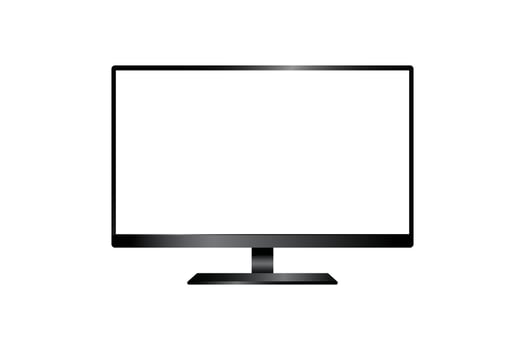 Blank Computer Screen, A sleek, modern computer monitor illustration, ideal for showcasing your designs or presentations. vector
