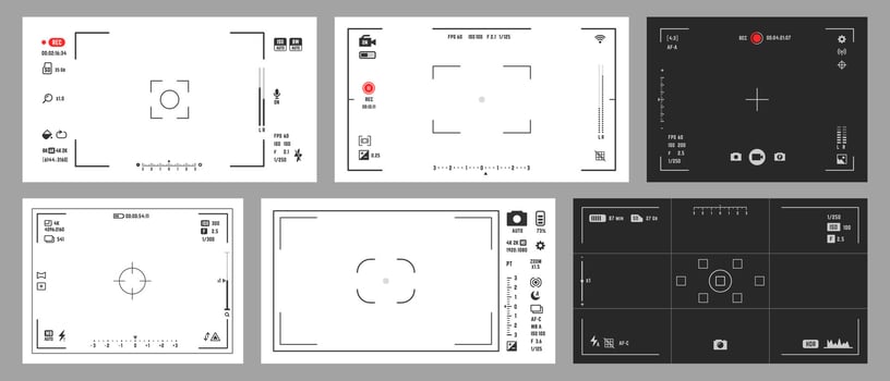Photo and camera viewfinder display screen vector