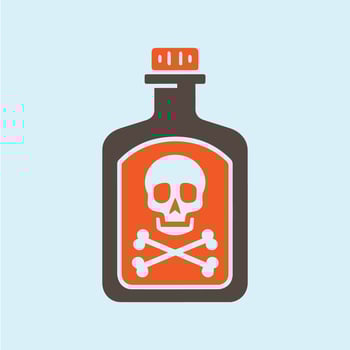 Bottle of poison icon. Skull and Crossbones on poison bottle icon. vector