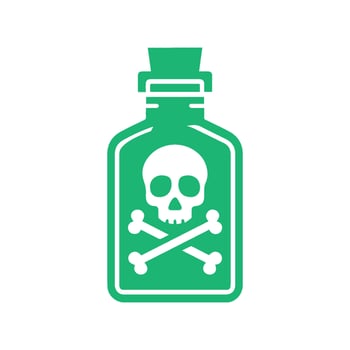 Simple bottle of poison logo design. vector