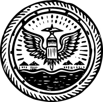 A sketchy style illustration of a company seal vector