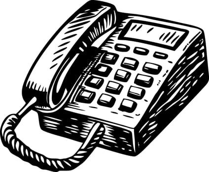 A vintage style illustration of a business telephone vector
