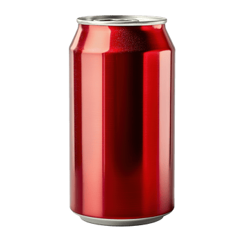 Blank Red Aluminum Can Drink Soda Isolated at Transparent Background png