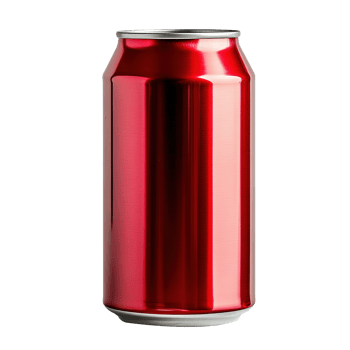 Blank Red Aluminum Can Drink Soda Isolated at the Transparent Background png