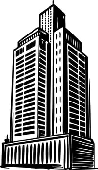 A vintage style illustration of an office tower vector