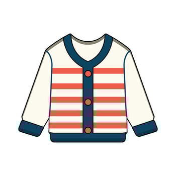 cardigan with stripe style vector