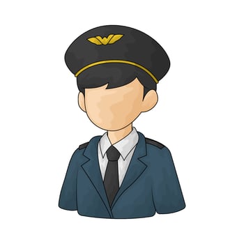 male pilot illustration vector