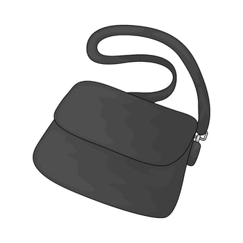 black sling bag illustration vector