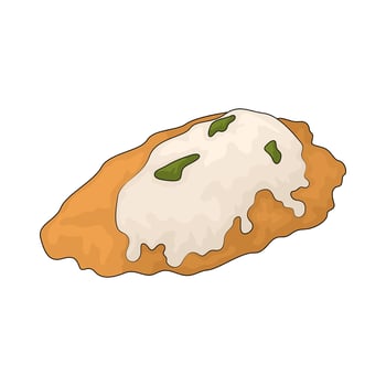 Chicken with creamy sauce vector