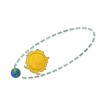 illustration of space Heliocentric vector
