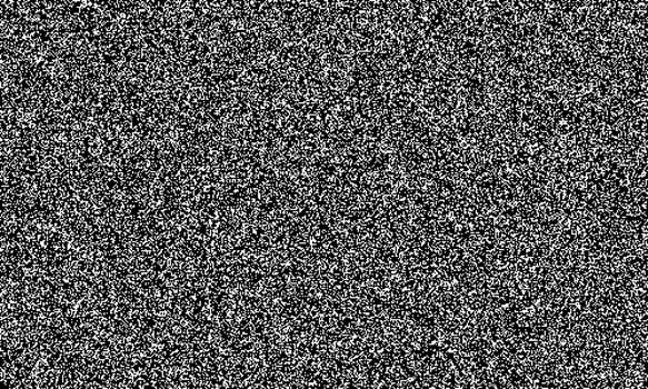 High resolution black and white bitmap texture with random noise pattern. Pixelated static background resembling TV interference or digital glitch screen. Seamless monochrome noise texture. vector