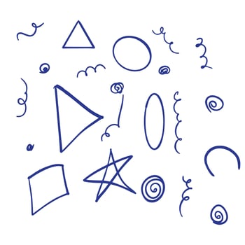 simple hand drawn set elements vector