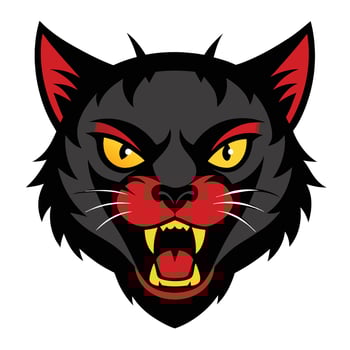 Cat Head Branding Logos on Clean Background vector