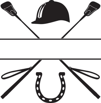 Horse Split Monogram, Horse Split Name, Horseshoe Clipart vector