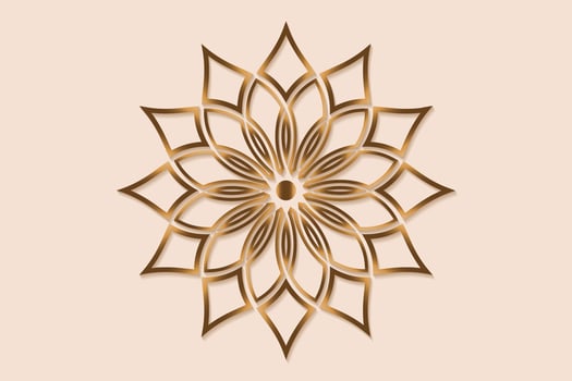 Gold Lotus Flower mandala of sacred ancient geometry. symbols and elements. Alchemy, religion, philosophy, astrology and spirituality themes. Golden Logo icon isolated on vintage background vector