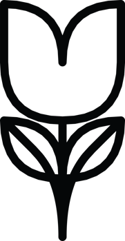 line art icon of a tulip flower, for web png