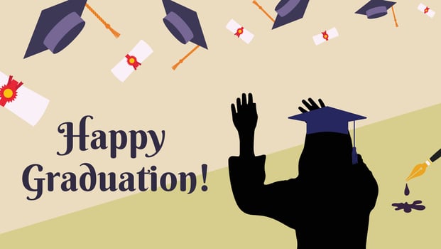 Happy graduation day wishes vector