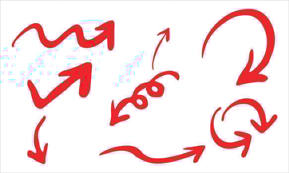 red arrow set on white background vector