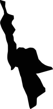 Crescent Jamaica silhouette map vector