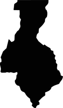 Cristalina Brazil silhouette map vector