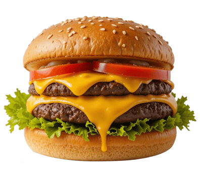 Yummy Fast Food Burger Illustration with transparent background png