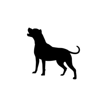 Dog Silhouette, can use for Logo, Animal Illustration, Apps, Pictogram, Website, Sign, Poster, or Graphic Design Element. Black White and Flat Style vector