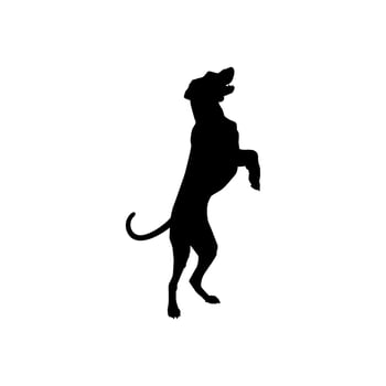 Silhouette of the Dog, Flat Style vector
