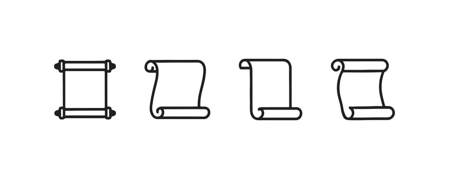 Ancient scroll and parchment icon set vector