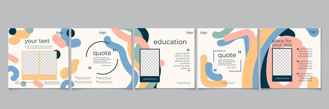 Set of Instagram Carousel Post, modern and creative kids design vector