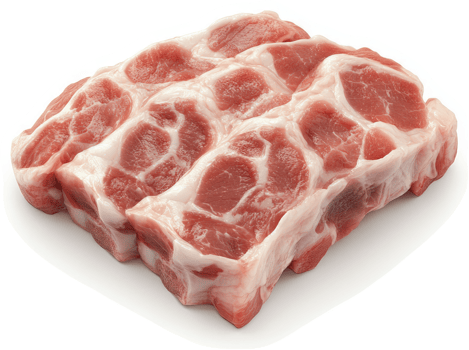 Raw pork loin chops displayed in a close-up view. png