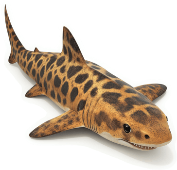 Spotted sand tiger shark, a detailed digital rendering. png