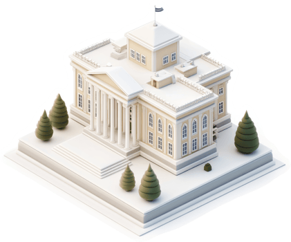 Low-poly model of a classical government building. png